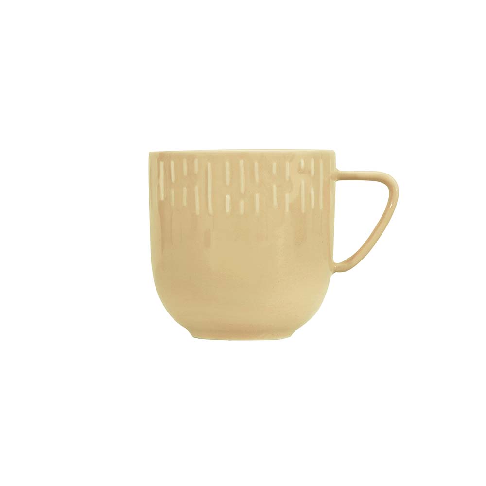 Aida - Confetti - Krus m/relief porcelæn 35 cl Sennep gul